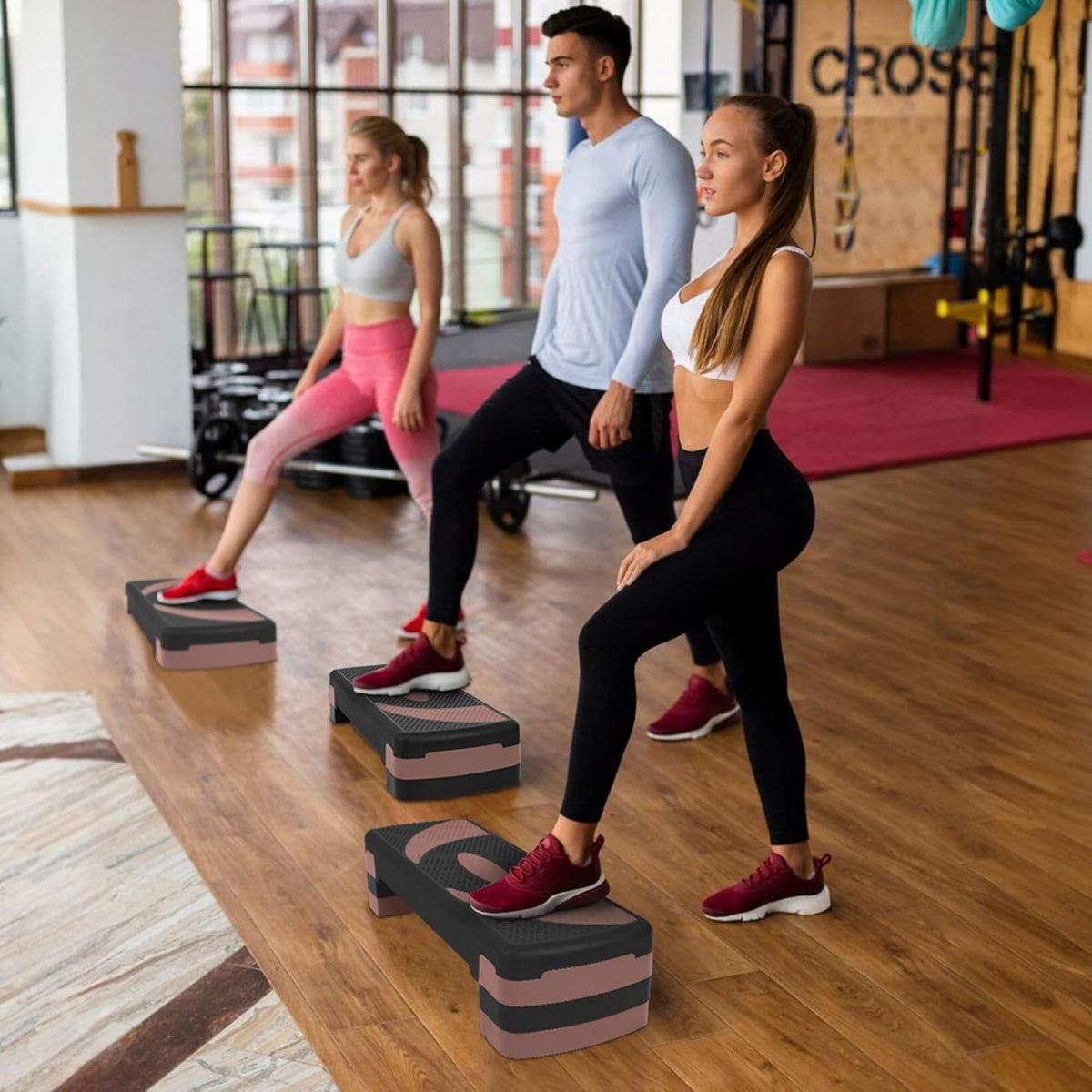 31" Adjustable Step Aerobic Platform with 4 Stackable Risers U74387