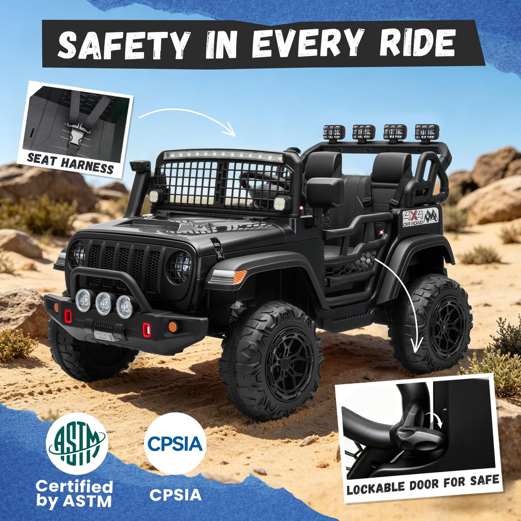 Black 2 Seater 24V Ride On Car T667
