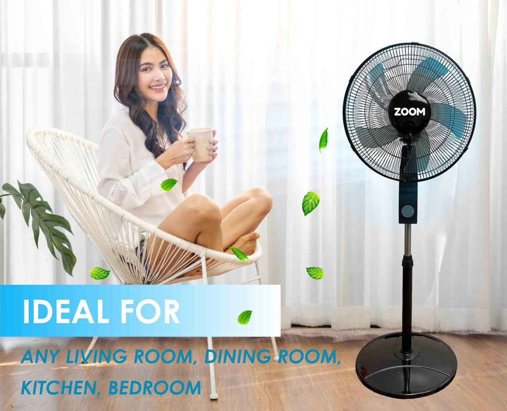 Black 2 Pack 16 inch Pedestal Stand Fan K865