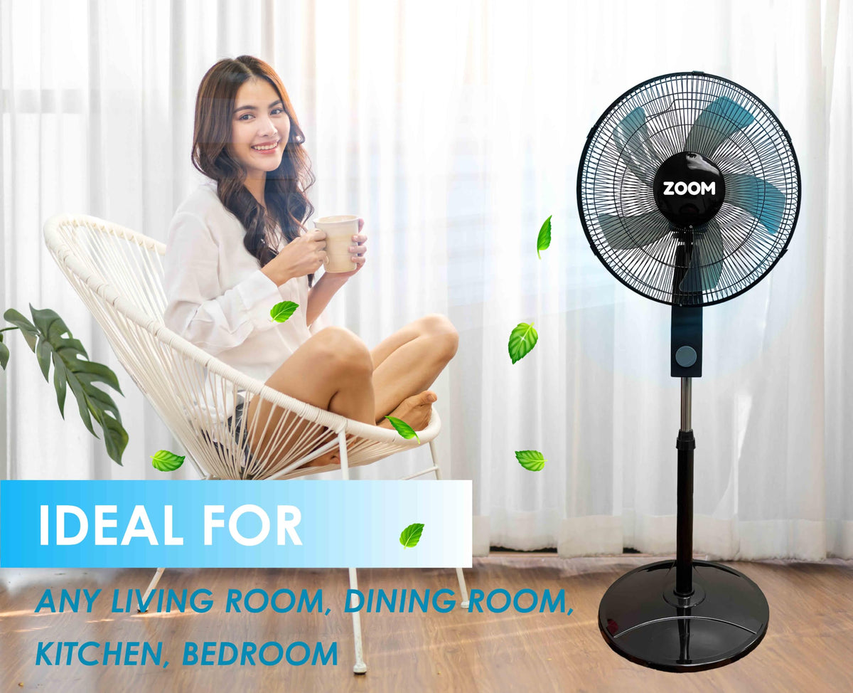 Black 2 Pack 16 inch Pedestal Stand Fan K865