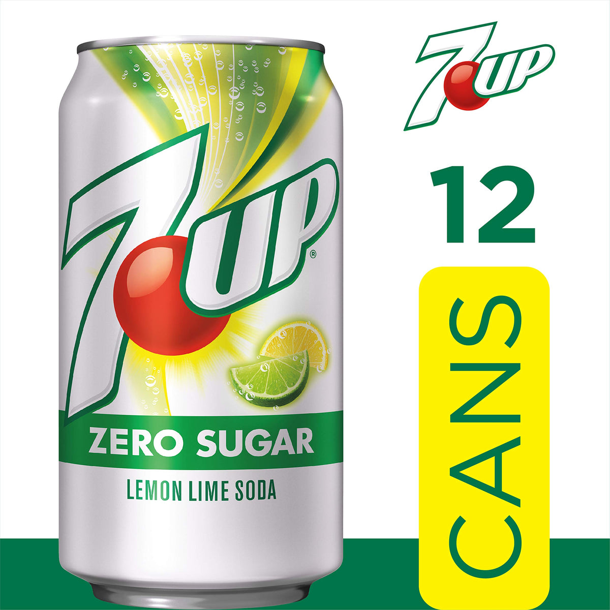 Zero Sugar 7-Up Soda, 12 Oz (Pack of 24) N287031