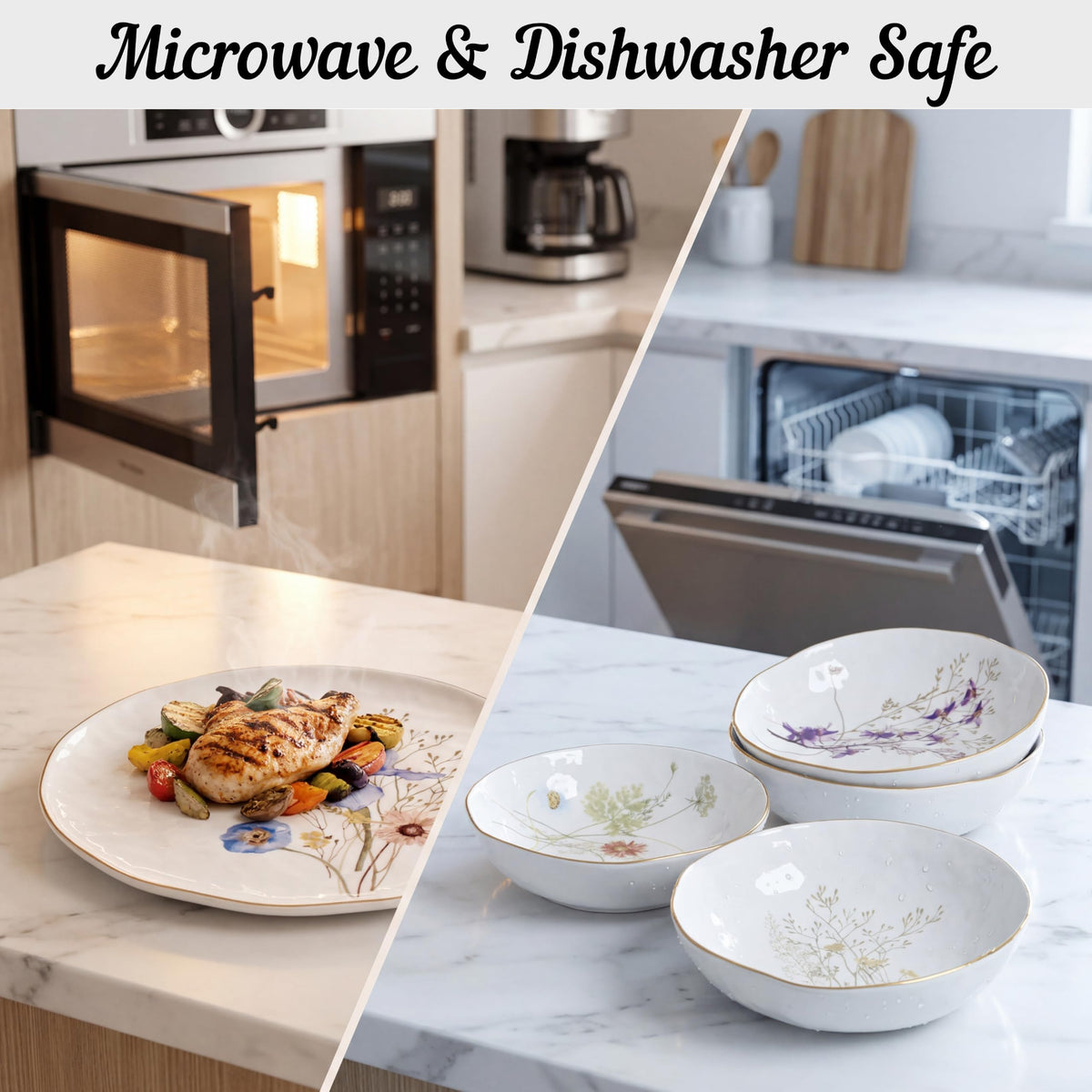 12-Piece Glossy White Porcelain Dinnerware Set for 4 U594