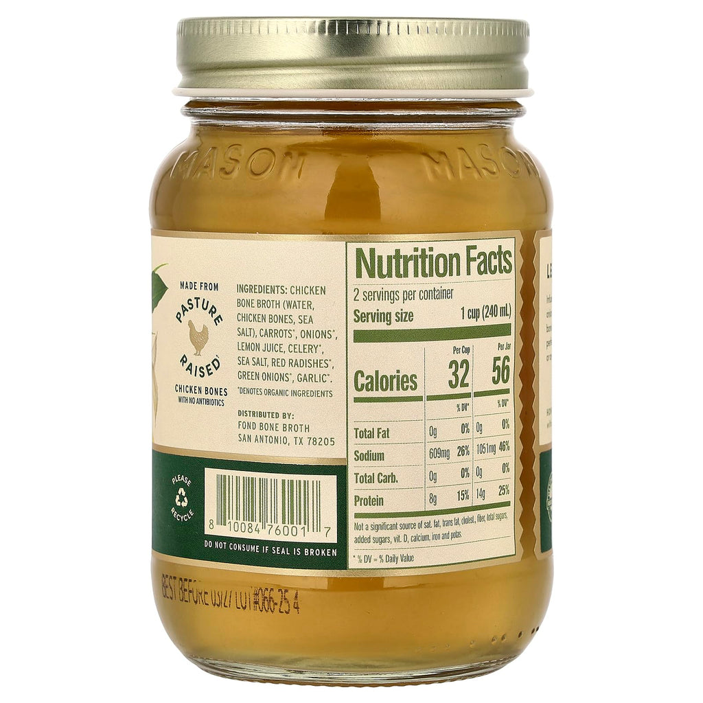 Chicken Bone Broth Lemon & Garlic 14 fl oz D978215
