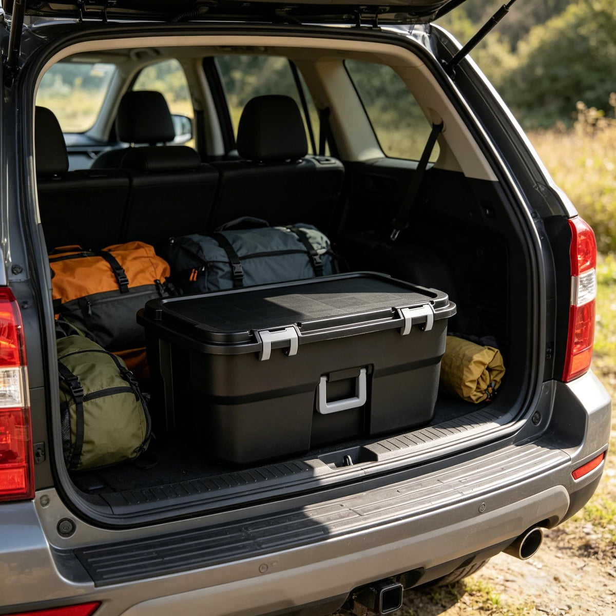 22 Gallon Black Wheeled Plastic Storage Trunk J8642