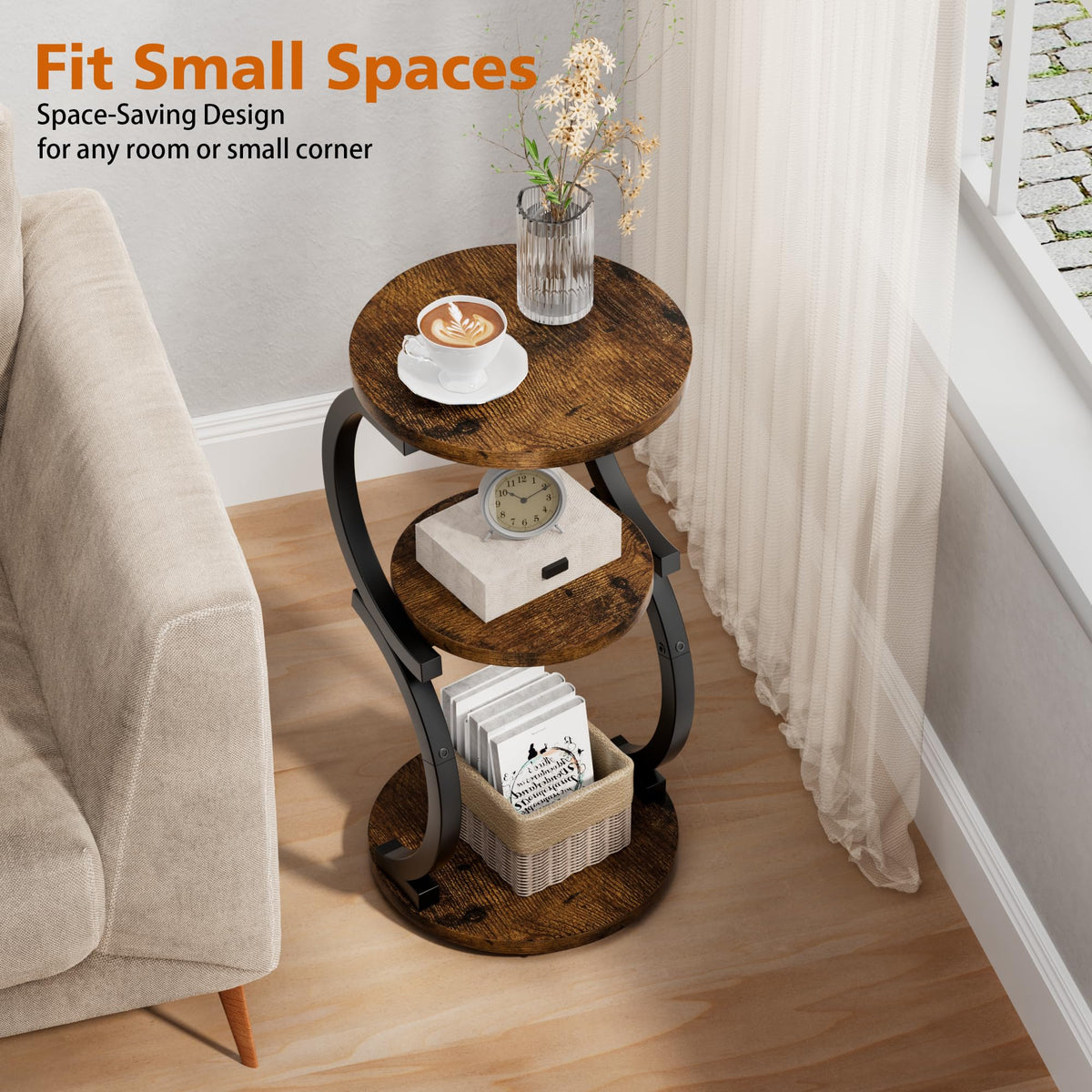 3-Tier Round Side Table W887042