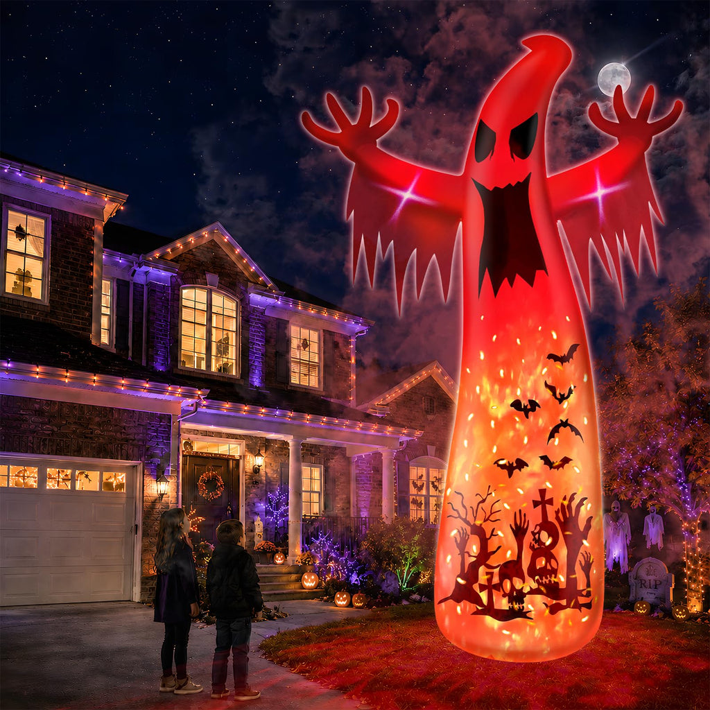 14 Ft Inflatable Ghost Outdoor Decoration with Flame Light Y87100