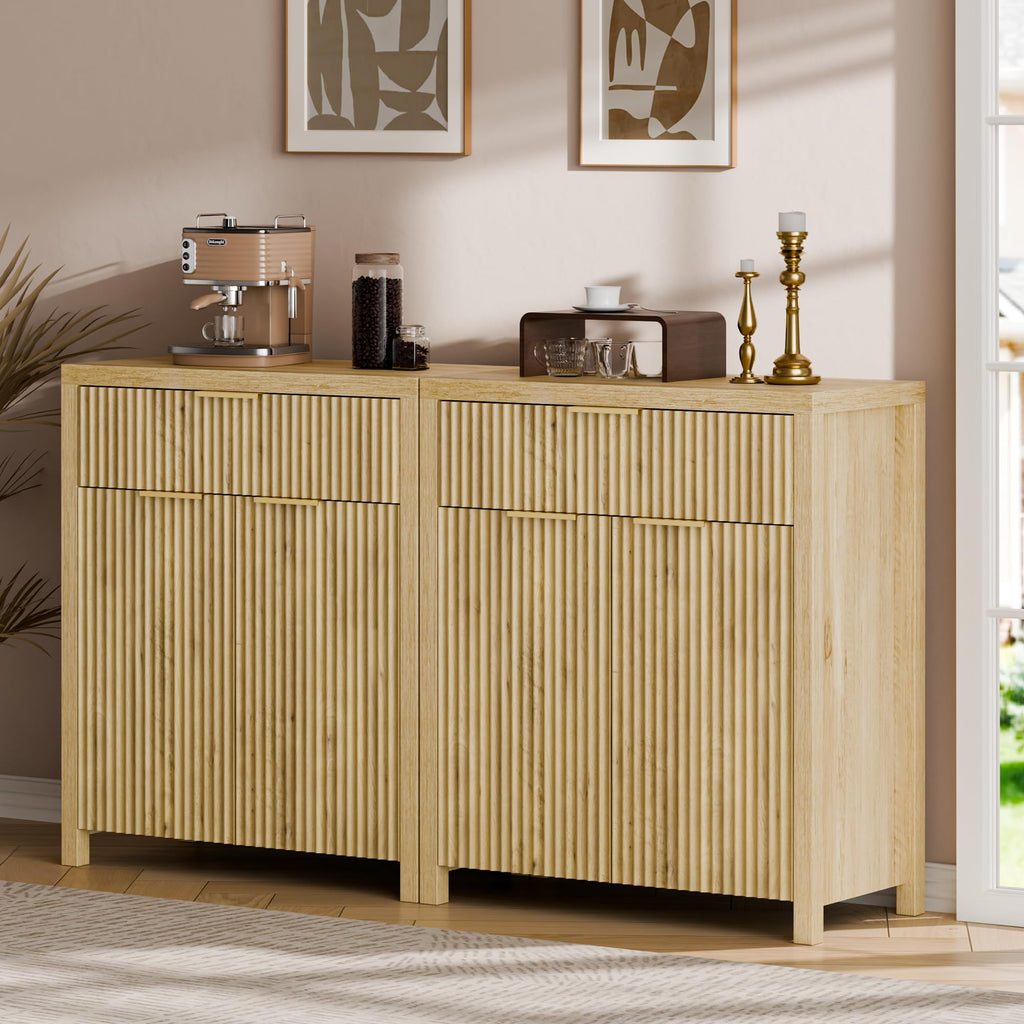 Natural Oak Storage Cabinet with Adjustable Shelves E85573