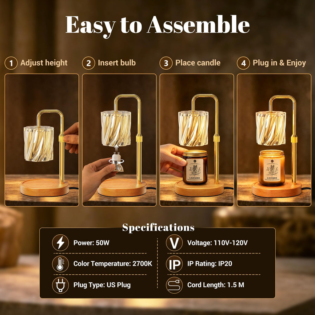 Candle Warmer Lamp Set with Scented Jar Candle & Timer P23914