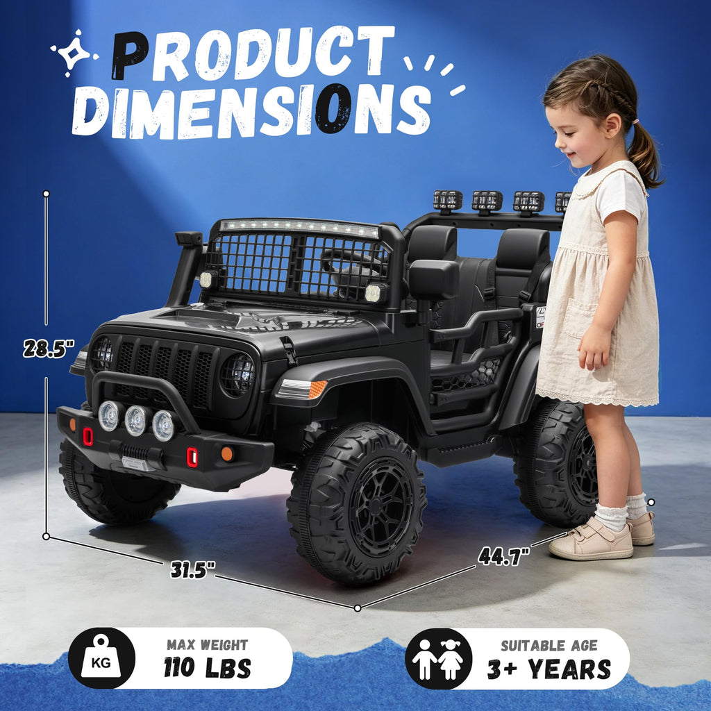 Black 2 Seater 24V Ride On Car T667