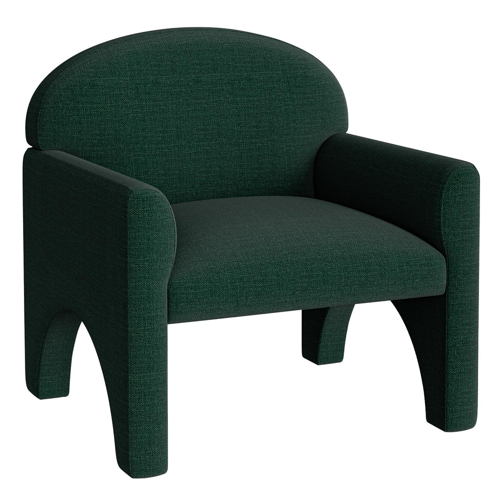 Green Upholstered Accent Chair Set of 2 with Rubber Wood Legs W896693