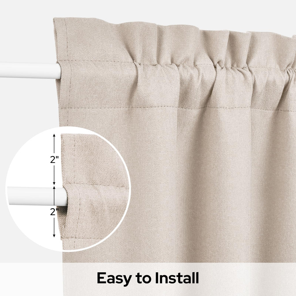 100% Blackout Linen Door Curtains 26x72 Inch K846967