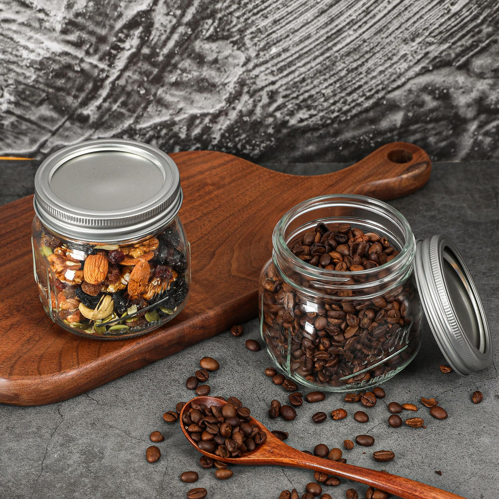 Wide Mouth Mason Jars 16oz with Airtight Lids and Bands X5761