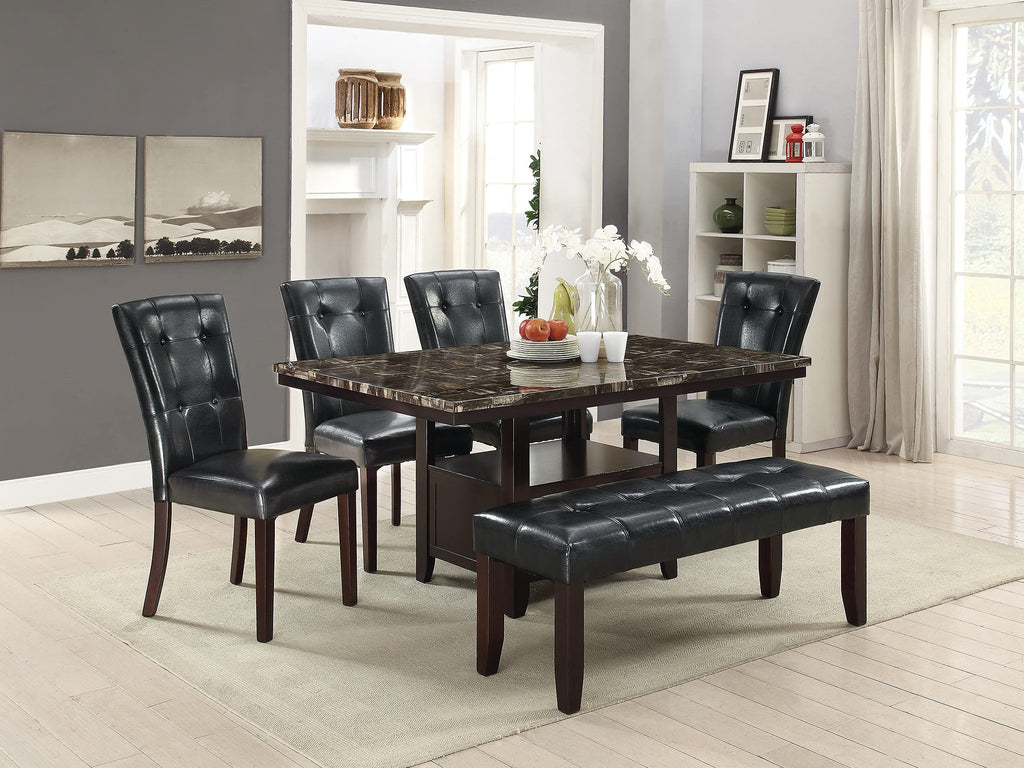 Black Faux Leather Dining Chairs Set of 2 C351