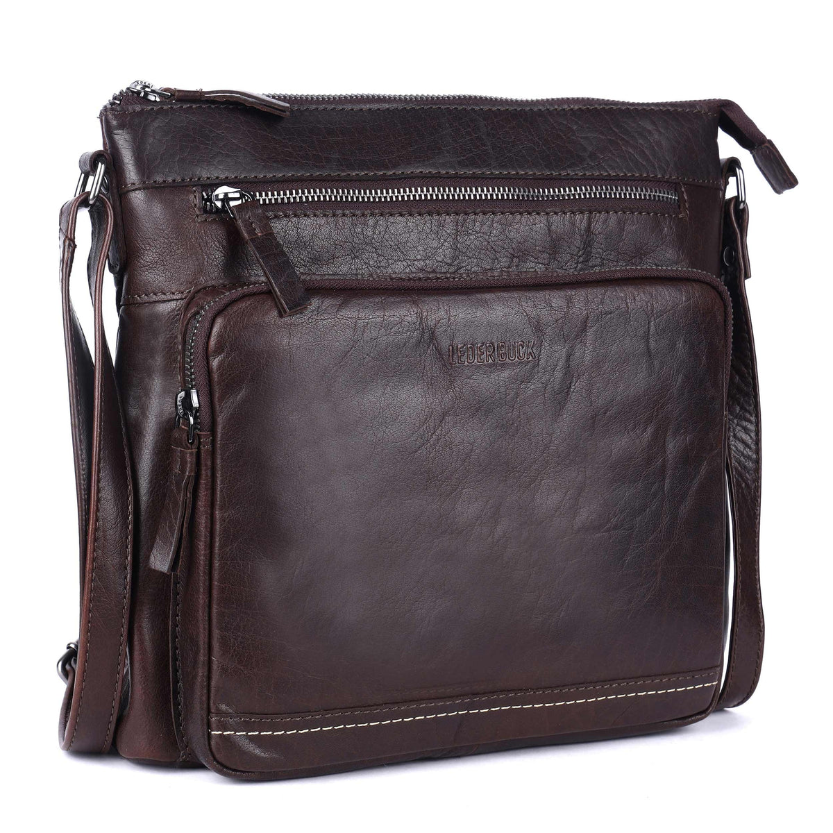Extra-Large Genuine Leather Crossbody Purse Y244