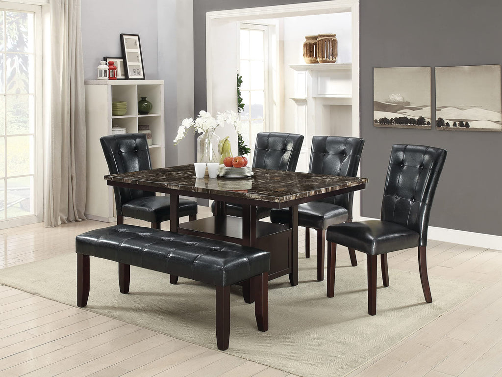 Black Faux Leather Dining Chairs Set of 2 C351