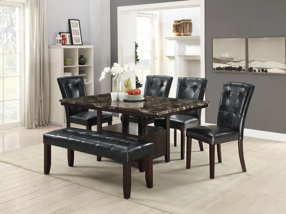 Black Faux Leather Dining Chairs Set of 2 C351