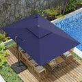 10x13FT Navy Blue Double Top Cantilever Patio Umbrella E865466