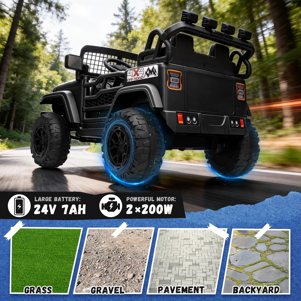Black 2 Seater 24V Ride On Car T667