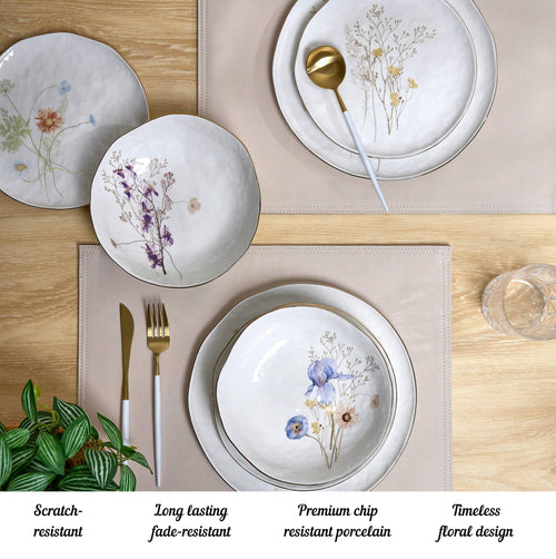 12-Piece Glossy White Porcelain Dinnerware Set for 4 U594